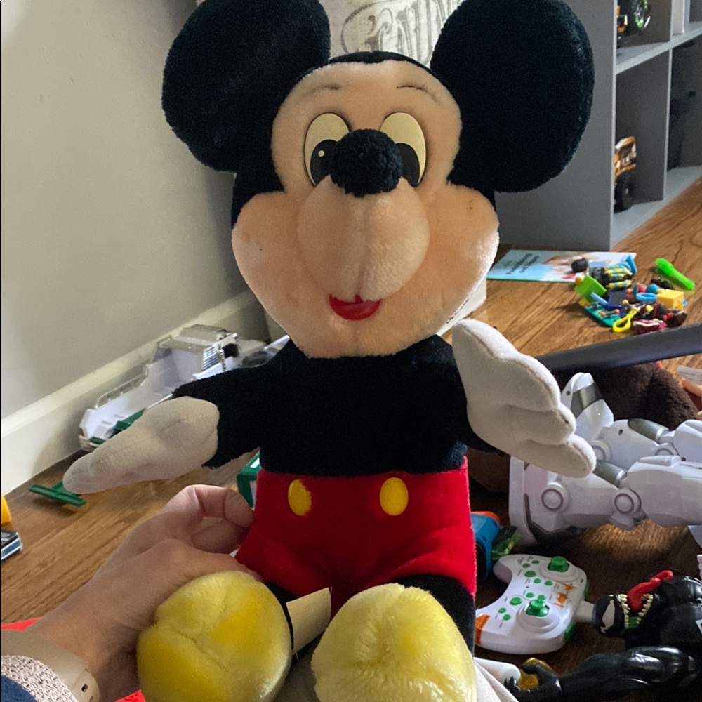 Disney Mickey Mouse Plush Stuffed Animal Black and Red